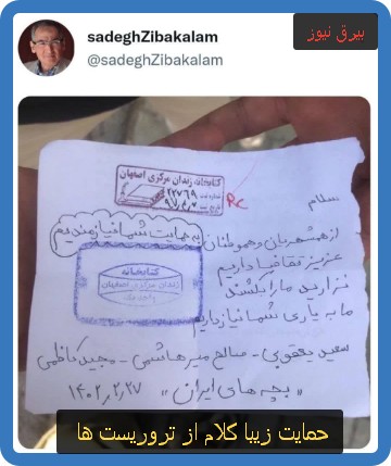 حمایت زیبا کلام از تروریست ها