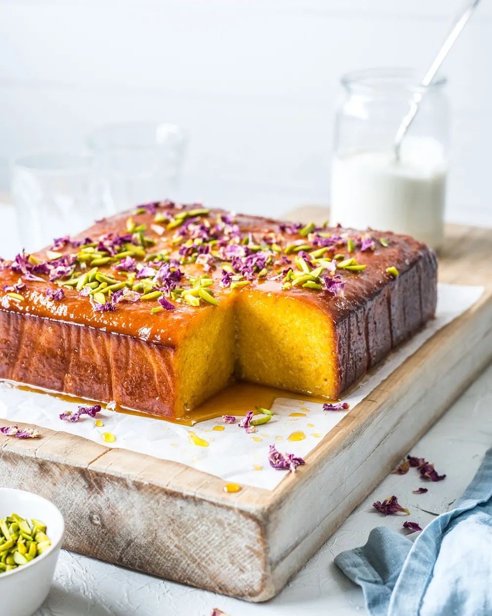 طرز تهیه کیک شربتی پرتقال بادام
