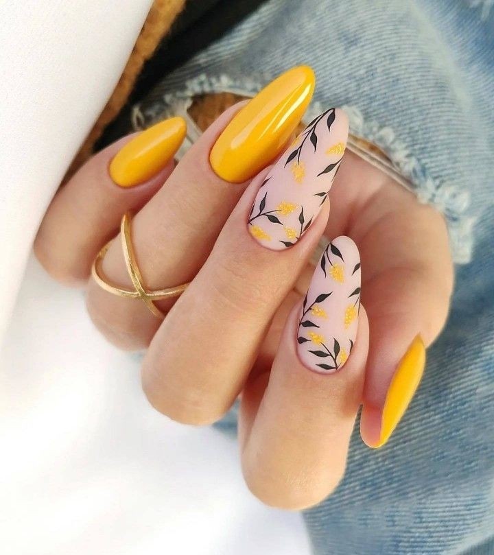  ایده طراحی ناخن دخترانه با رنگ زرد