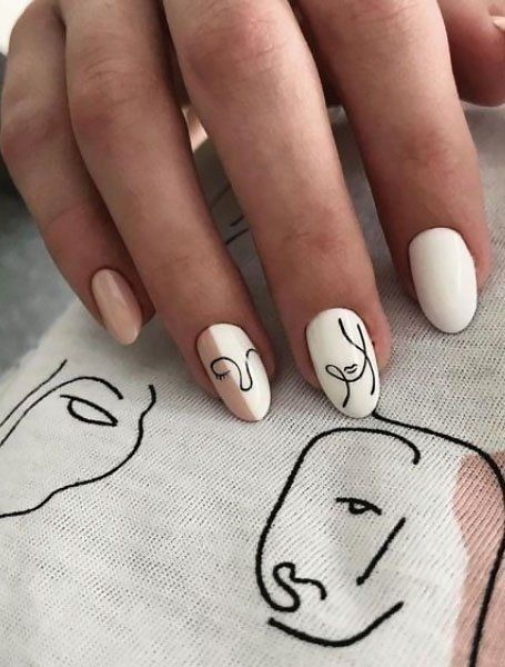 ایده طراحی ناخن با رنگ سفید