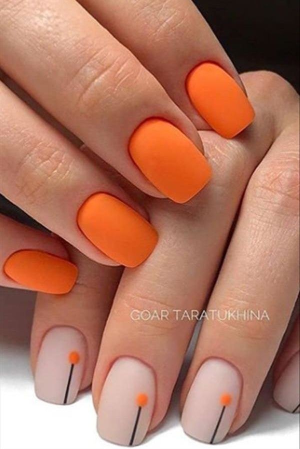 ایده طراحی ناخن نارنجی