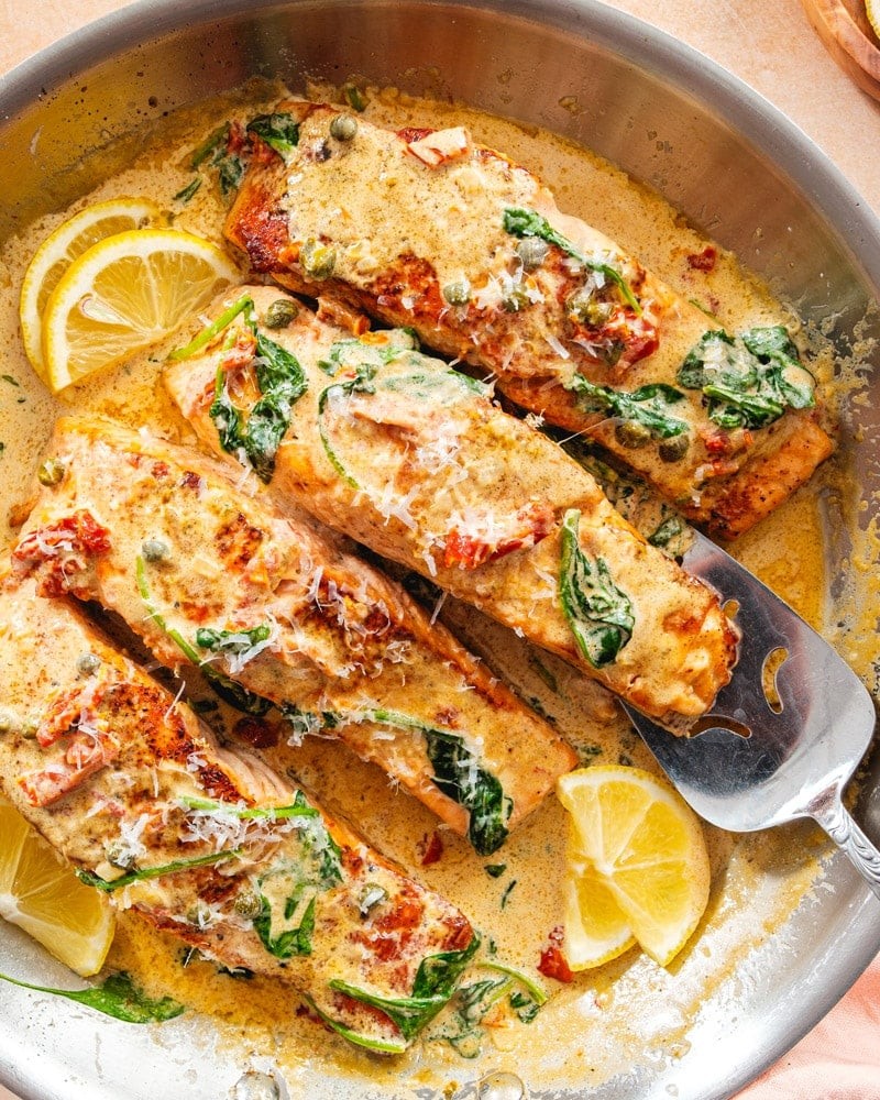 طرز تهیه ماهی سالمون خامه‌ای