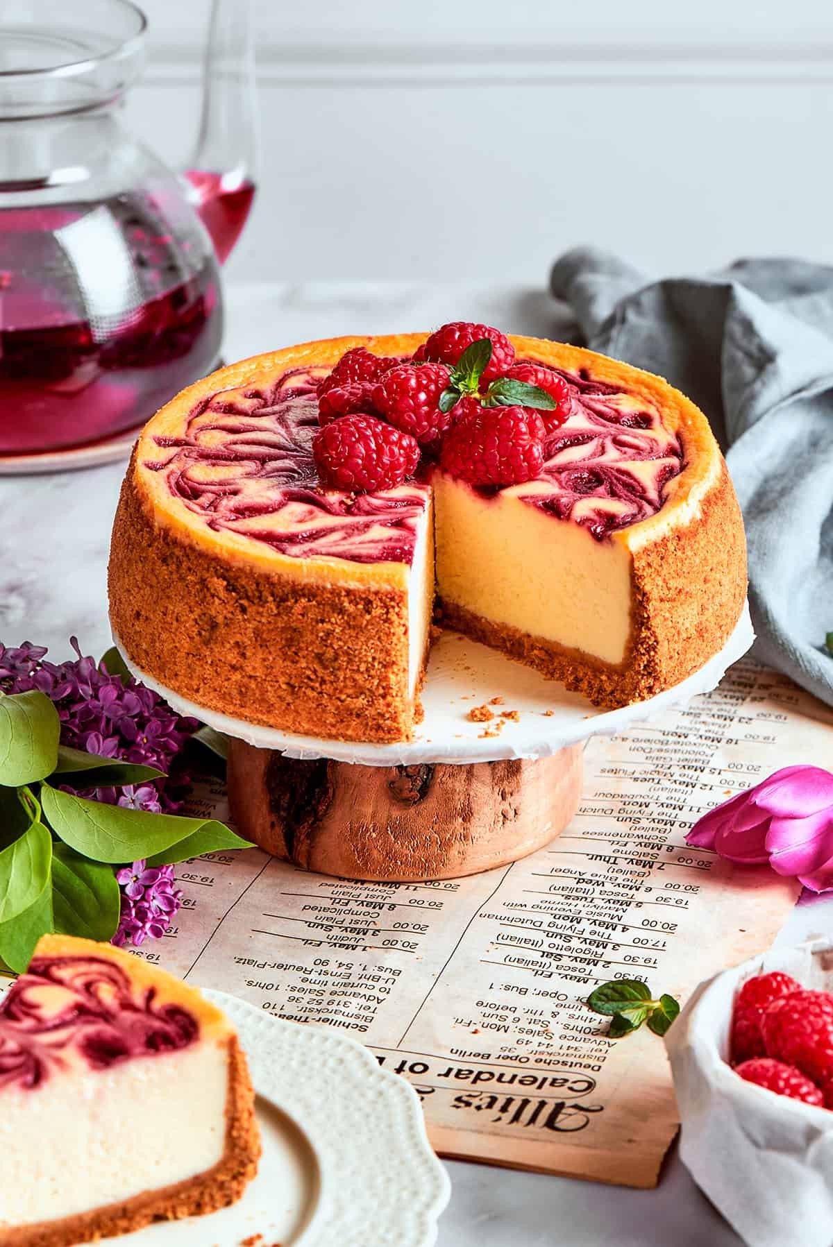 طرز تهیه چیزکیک خانگی تمشک