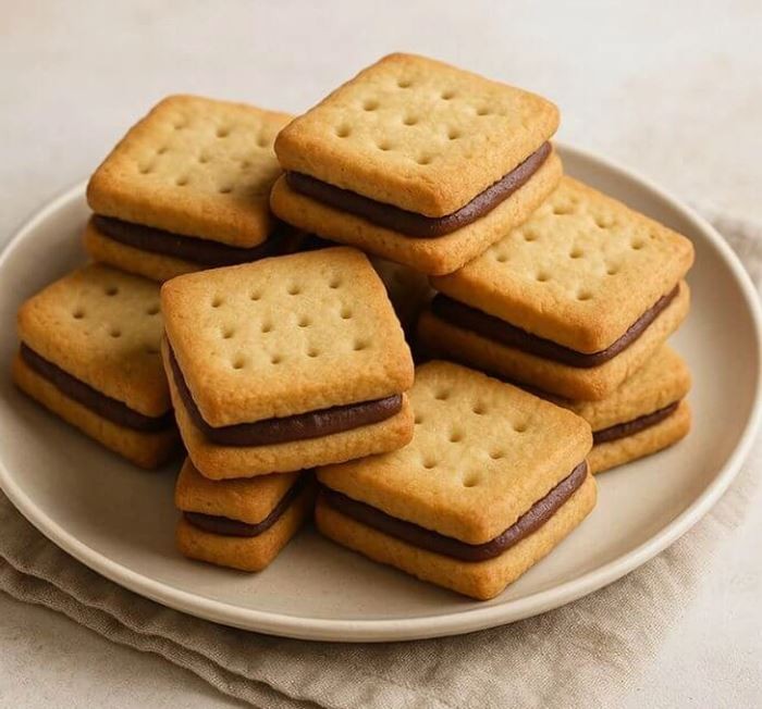  طرز تهیه پخت ساده بیسکویت کرم‌دار خانگی
