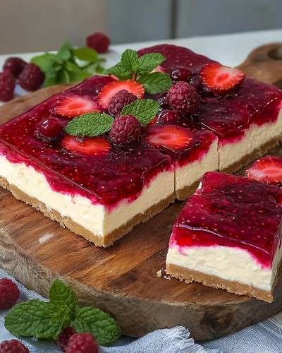 طرز تهیه چیزکیک سرد با میوه و ژله
