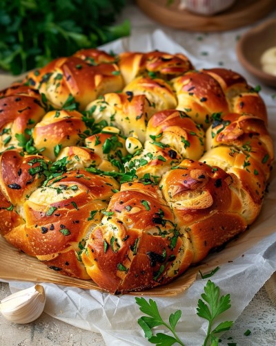 طرز تهیه نان سیر و سبزیجات
