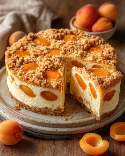 طرز تهیه چیزکیک زردآلو با کرامبل