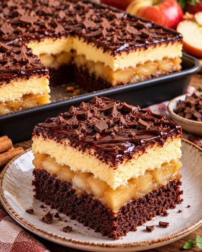 طرز تهیه کیک شکلاتی با سیب